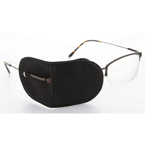 Eye Patches for Adults Kids - 8 Piece Eye Patch for Glasses Treat Lazy Eye Amblyopia Strabismus for Left or Right Eyes (Black, 4 Normal Size + 4 Large Size)