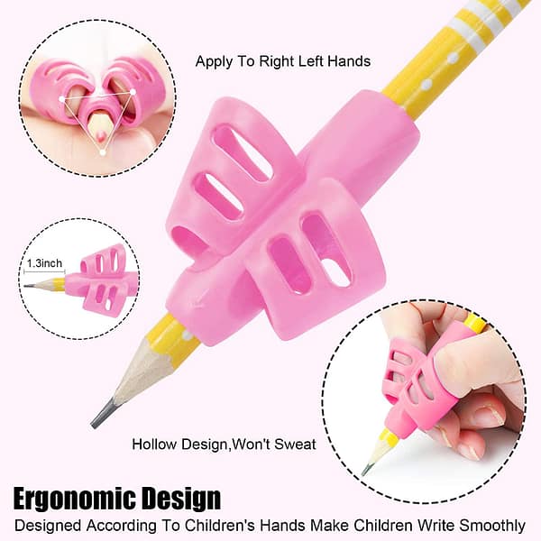 EMLIMNY Pencil Grips for Kids Handwriting - Toddler Pencil Grippers, Pen Grips Trainer for Beginners Preschoolers Kindergarten Children(4 Pack Pink, Green, Orange, Blue)
