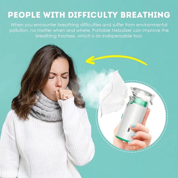 Portable Nebulizer, Nebulizer Machine for Adults & Kids, Handheld Nebuliser with Mouthpiece Adults&Chlid Masks, Breathing Treatment Machine Nebulizer for Travel and Home Use