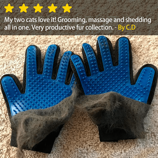 【Upgrade】Pet Grooming Gloves - Sherry Cat Brushes Gloves for Gentle Shedding - Deshedding Efficient Pets Hair Remover Mittens - Dog Washing Gloves for Long and Short Hair Dogs & Cats & Horses -1 Pair