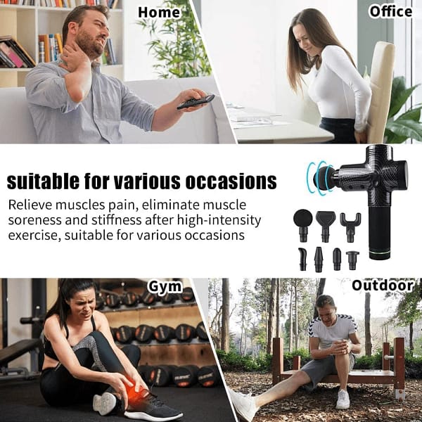Massage Gun Muscle Massager, Quiet Deep Tissue Percussion Massager Handheld with Portable Case for Athletes Back Neck Shoulder Percussion Massage Gun