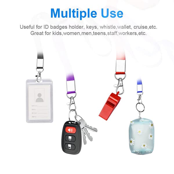 Emlimny 5 Colors Lanyards with Clip for ID Badges and Keys, Durable Neck Lanyard Strap for Teacher, Kids, Men, Women, Badge Holders for Keys, Wallet, Phone, Keychain, 5 PCS