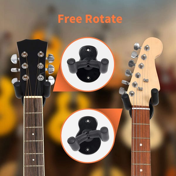 Guitar Wall Mount Hangers 3 Pack, Guitar Style Wall Holders Hooks Stands for Acoustic Electric Bass Classical Ukulele Guitars Emlimny