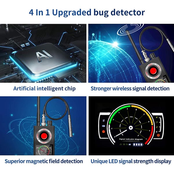Camera Detector & RF Finder, Bug Detector, Wireless Camera Detector for GPS Tracking GSM Listening Device Finder（specialized Upgraded Version）