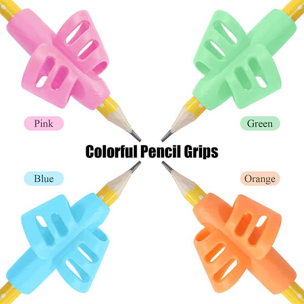 EMLIMNY Pencil Grips for Kids Handwriting - Toddler Pencil Grippers, Pen Grips Trainer for Beginners Preschoolers Kindergarten Children(4 Pack Pink, Green, Orange, Blue)