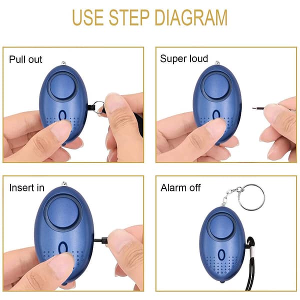 Personal Alarm for Women, 5 Pack 140DB Personal Siren with LED Lights, Keychain Alarm Emergency Personal Panic Alarm for Children, Elderly Security Alarm, Self Defense Electronic Device