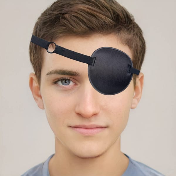 2PCS Eye Patch, Adjustable Eye Patches, Medical Eye Patch, Amblyopia Lazy Eye Patches for Left or Right Eyes, Black 2.95 x 2.76 inches