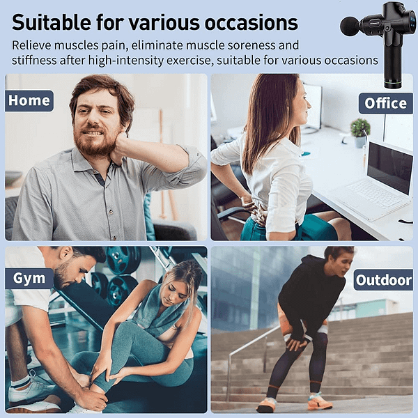 Massage Gun, Massage Gun Deep Tissue,Upgrade Percussion Muscle Massage Gun for Athletes, Handheld Deep Tissue Massager, Handheld Massager for Neck Back Pain Relief - Black