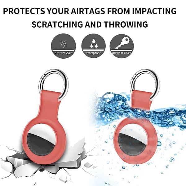 4 Pack AirTag Holder with Keychain -Sherry AirTag Case with Anti-Lost Keychain, Protective Air Tag, Item Finders, for Dog, Cat, Keys, Wallet, Backpacks