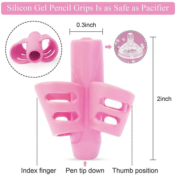 EMLIMNY Pencil Grips for Kids Handwriting - Toddler Pencil Grippers, Pen Grips Trainer for Beginners Preschoolers Kindergarten Children(4 Pack Pink, Green, Orange, Blue)