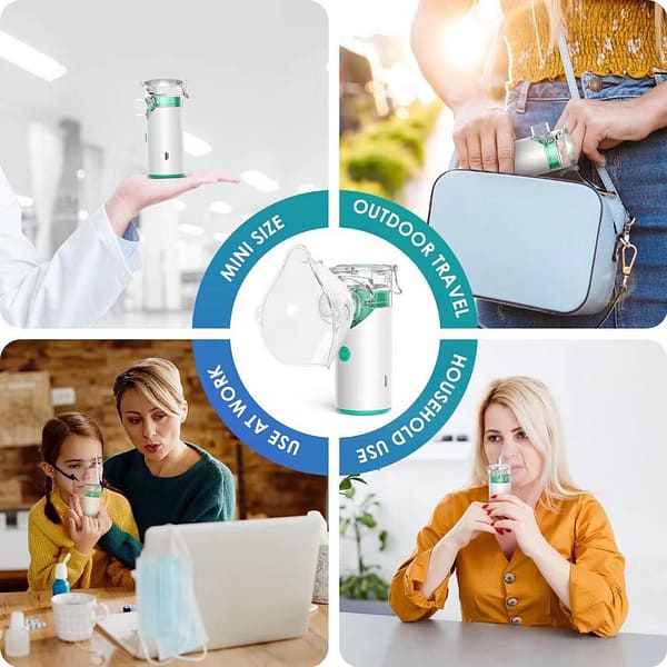 Portable Nebulizer, Nebulizer Machine for Adults & Kids, Handheld Nebuliser with Mouthpiece Adults&Chlid Masks, Breathing Treatment Machine Nebulizer for Travel and Home Use