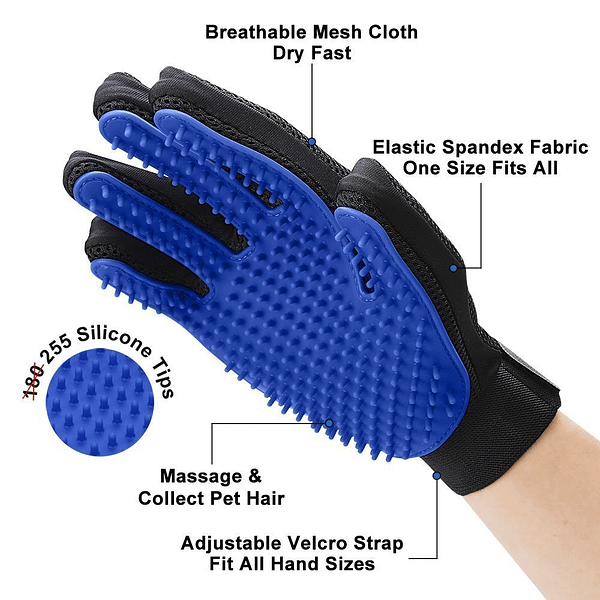 【Upgrade】Pet Grooming Gloves - Sherry Cat Brushes Gloves for Gentle Shedding - Deshedding Efficient Pets Hair Remover Mittens - Dog Washing Gloves for Long and Short Hair Dogs & Cats & Horses -1 Pair