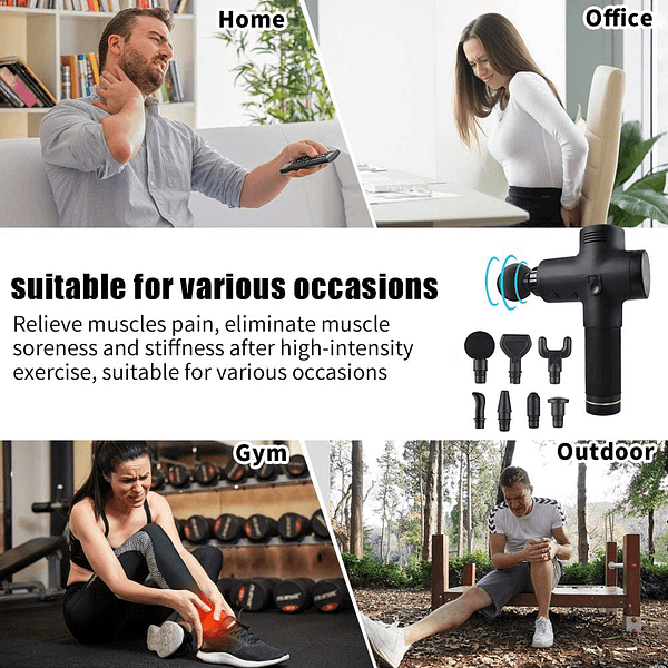 Massage Gun Muscle Massager, Handheld Deep Tissue Massage Electric Quiet Portable Massage Gun for Back Neck Shoulder Percussion Massage Gun