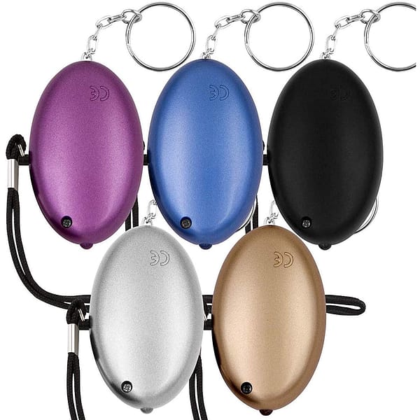 Personal Alarm for Women, 5 Pack 140DB Personal Siren with LED Lights, Keychain Alarm Emergency Personal Panic Alarm for Children, Elderly Security Alarm, Self Defense Electronic Device