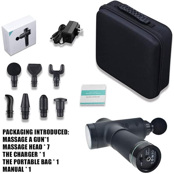 Massage Gun Muscle Massager, Handheld Deep Tissue Massage Electric Quiet Portable Massage Gun for Back Neck Shoulder Percussion Massage Gun