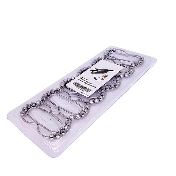 Shower Curtain Rings for Bathroom - Stainless Steel, Set of 12, Chrome, Silver