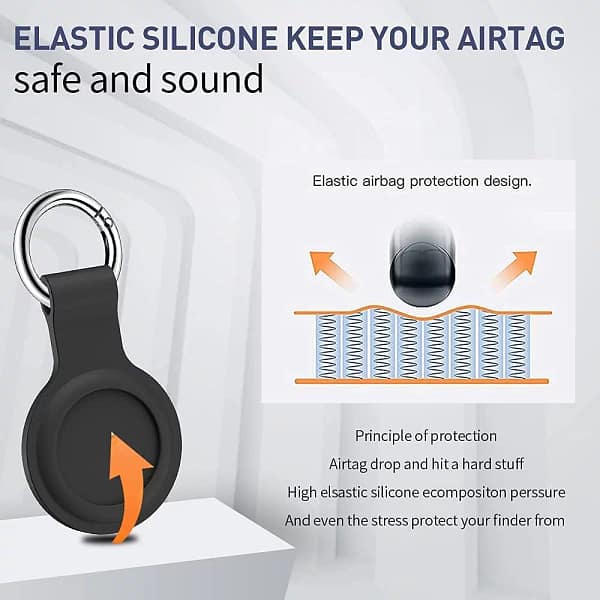 4 Pack AirTag Holder with Keychain -Sherry AirTag Case with Anti-Lost Keychain, Protective Air Tag, Item Finders, for Dog, Cat, Keys, Wallet, Backpacks