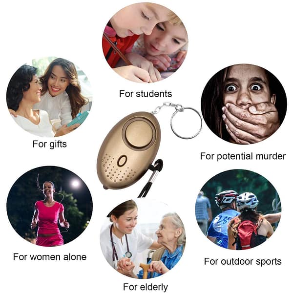 Personal Alarm for Women, 5 Pack 140DB Personal Siren with LED Lights, Keychain Alarm Emergency Personal Panic Alarm for Children, Elderly Security Alarm, Self Defense Electronic Device