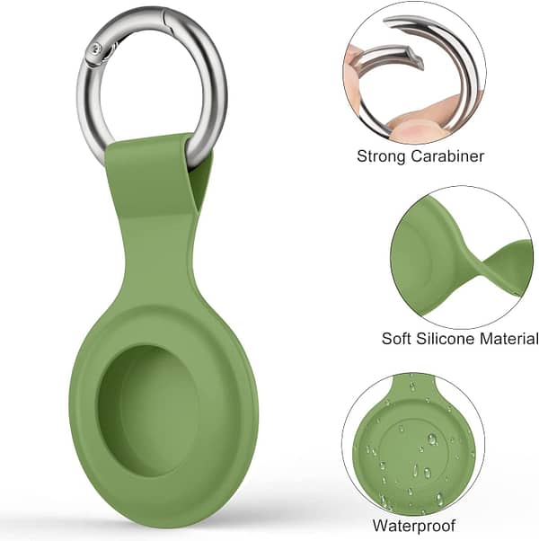[4 Pack] Soft AirTag Case for Apple AirTags 2021, Keychain AirTags Case with Anti-Lost Key Ring, Anti-Scratch Lightweight Secure Holder Protective Cover with Key Ring for AirTags Holder Keychain Accessories