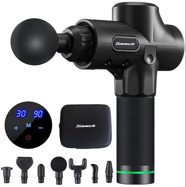 Professional Muscle Massage Gun,Powerful Electric Handheld Deep Muscle Percussion Massager,Super Quiet Cordless 30 Speeds 7 Massage Heads, Muscle Body Pain Relief & Relax