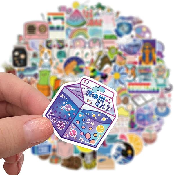 100-Pack Cute Stickers Aesthetic for Kids Adult Teen Girly Fashion Kawaii Stickers Decals for Car Laptop Water Bottles Skateboard Computer Phone Guitar Hydroflask iPad Luggage Scooter Room Graffiti Decor