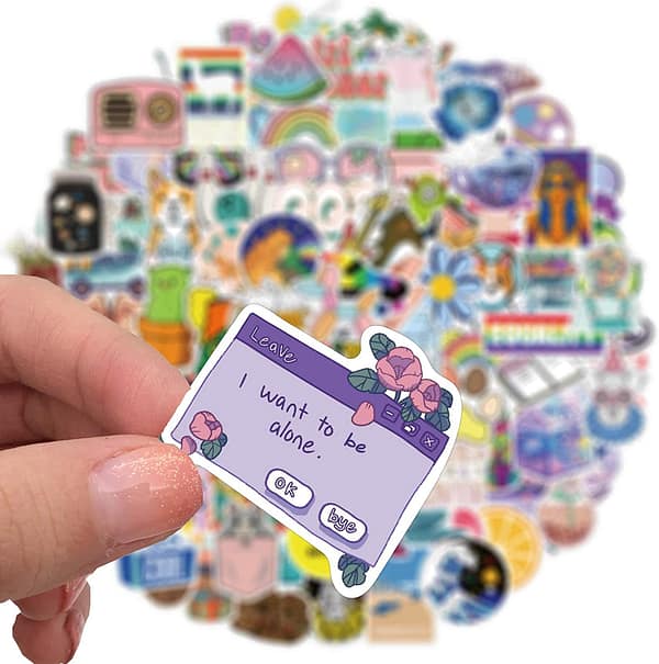 100-Pack Cute Stickers Aesthetic for Kids Adult Teen Girly Fashion Kawaii Stickers Decals for Car Laptop Water Bottles Skateboard Computer Phone Guitar Hydroflask iPad Luggage Scooter Room Graffiti Decor