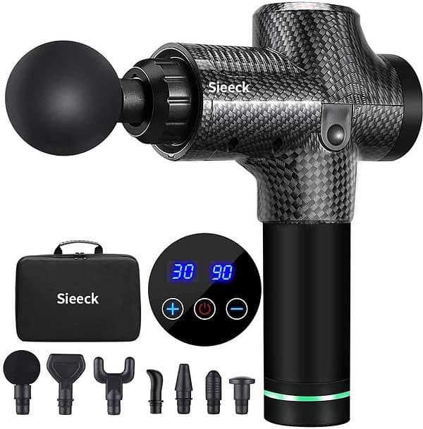 Massage Gun for Muscle Body Pain Relief & Relax,Electric Super Quiet Handheld Deep Tissue Muscle Massager Fast Recovery with 30 Speeds Level & 7 Massage Heads