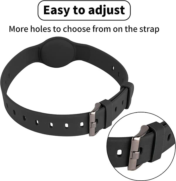MiranaTech Dog Cat Silicone Collar Compatible with Apple AirTag 2021, Shockproof Case for Pet Finder, Adjustable Length (8.2 '' -15.5 '') (Black)