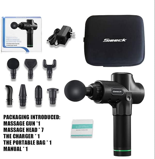 Professional Muscle Massage Gun,Powerful Electric Handheld Deep Muscle Percussion Massager,Super Quiet Cordless 30 Speeds 7 Massage Heads, Muscle Body Pain Relief & Relax