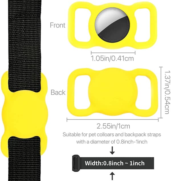4 Pack Protective Case for Airtag, Portable Pet Collar Holder Compatible with Air Tag, Waterproof Silicone Airtag Keychain Locator Tracker Anti-Lost Device for Dog Cat Track Dog Cat Pet Wallets Accessory