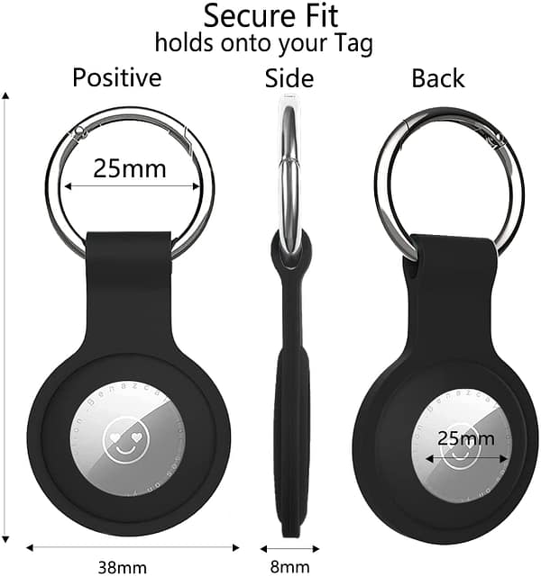 Airtag Keyring Compatible with Apple Airtag Case, 4 Pack Silicone Airtags Keychain Tracker Holder Key Ring, Protection Case Cover for Anti Lost Airtag Tracker Accessories
