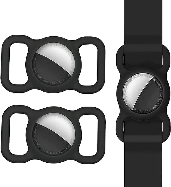 Airtag Dog Collar Pet Collar Dog Silicone Protective Cover Collar Cat Pet Loss Prevention Collar Tracker Locator Silicone Case Suitable for AirTags