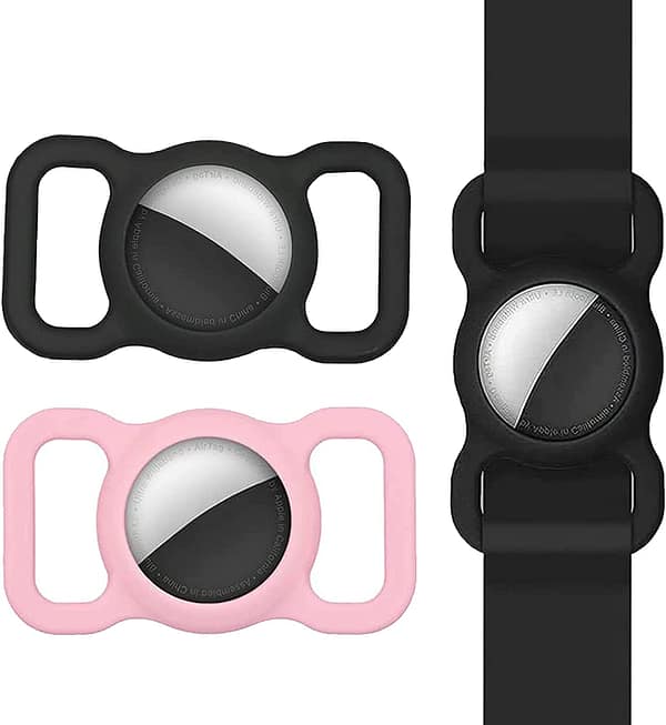 Airtag Dog Collar Pet Collar Dog Silicone Protective Cover Collar Cat Pet Loss Prevention Collar Tracker Locator Silicone Case Suitable for AirTags