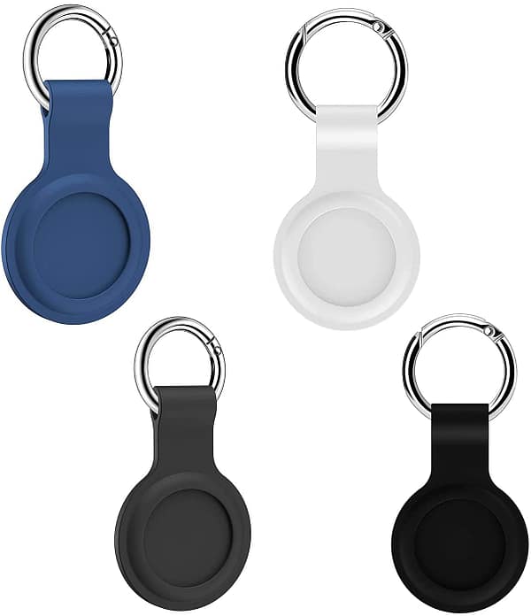 Silicone Protective Cover for Airtags, Tracker Holder with Keychain, Bluetooth Finder Case,   Anti-Scratch Protective Skin Cover ?for Tracker Bluetooth Tracker Accessories, Mini Easy To   Carry (4Pcs)