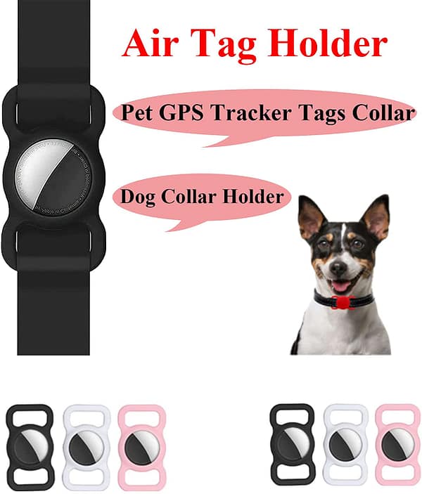 Airtag Dog Collar Pet Collar Dog Silicone Protective Cover Collar Cat Pet Loss Prevention Collar Tracker Locator Silicone Case Suitable for AirTags