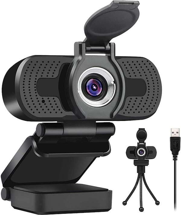 USB Webcam with Microphone&Tripod.1080 30 FPS HD Computer Camera with Wide View Angle,Multi-Compatible Web Cameras for Computer, USB Camera for Video Conferencing, Recording, and Streaming