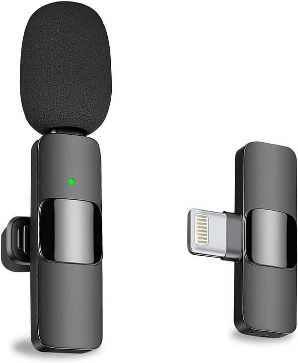 Upgrade Wireless Lavalier Microphone for iPhone & Type C,Mini Lapel Microphone with Noise Reduction & Auto-Sync,Plug-Play Wireless Lapel Mic with Clip for Video Recording, Live Stream,YouTube,TikTok