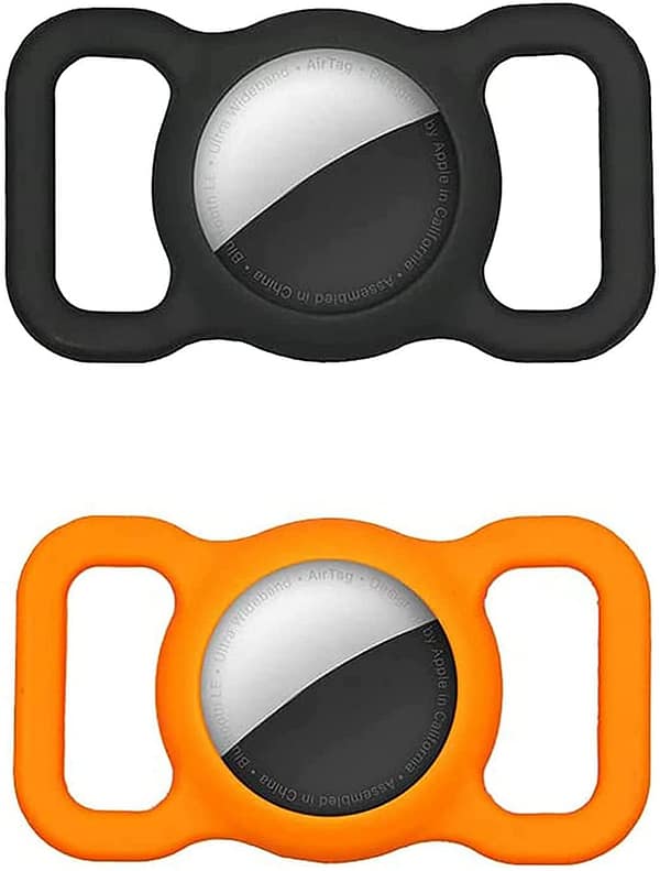 Notewisher 2Pcs Silicone Protective Case for Airtag Dog Anti-Lost Locator Holder Adjustable GPS Finder for Pets Elderly 1