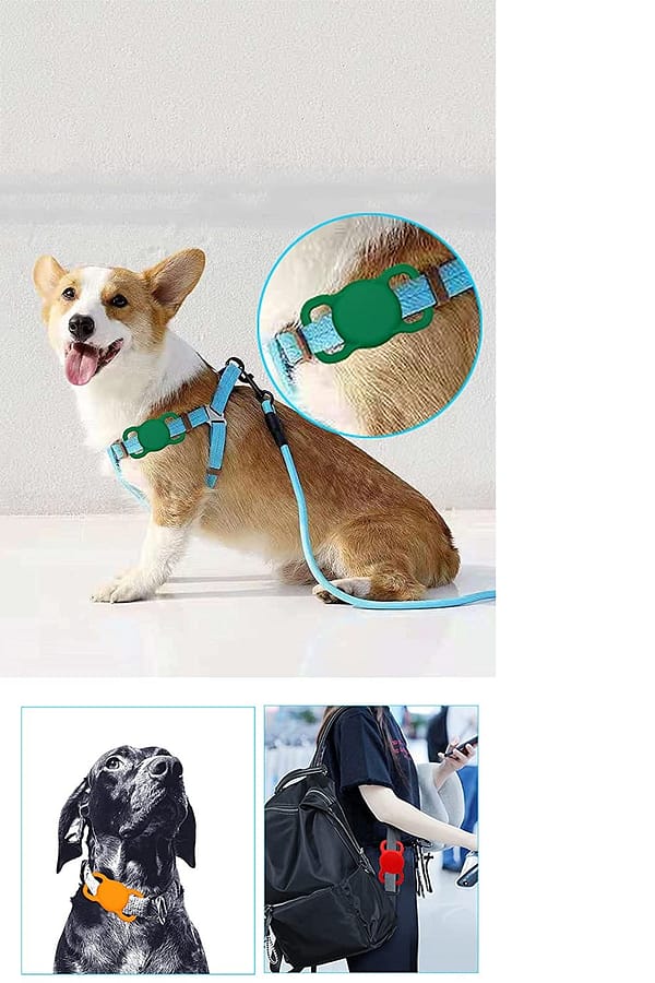 WeforU 2 Pack Dog Collar Holder for AirTag, Pet AirTag Protector Cover for Dog Cat